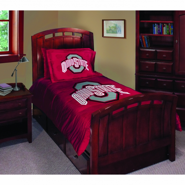 Ohio State Buckeyes Ncaa College Twin Comforter Set 63 X 86