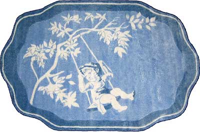 Blue Toile Rug (39" x 58")