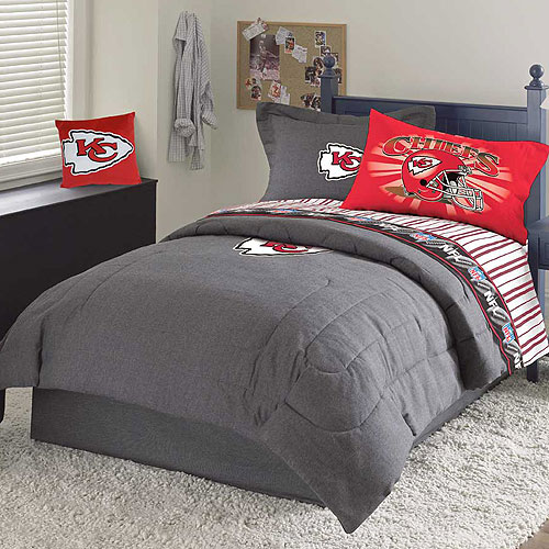 Kansas City Chiefs NFL Team Denim Twin Comforter / Sheet Set