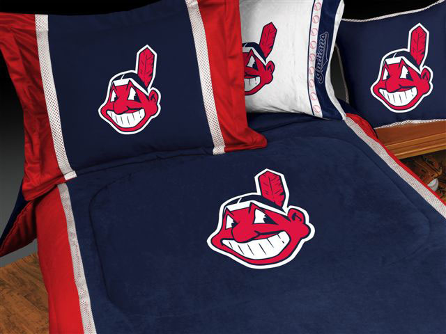 Cleveland Indians Mlb Microsuede Comforter Sheet Set