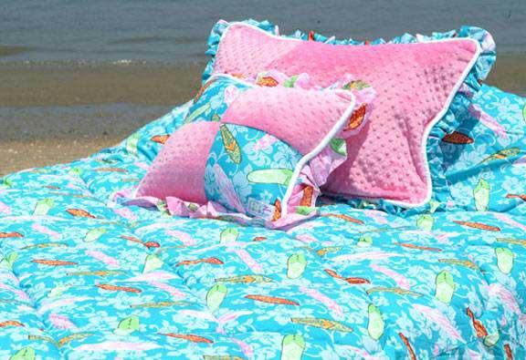 Surf City Turquoise Surf Twin Comforter
