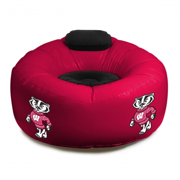 Wisconsin Badgers NCAA College Vinyl Inflatable Chair w/ faux suede
