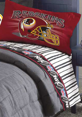 Washington Redskins Queen Size Pinstripe Sheet Set