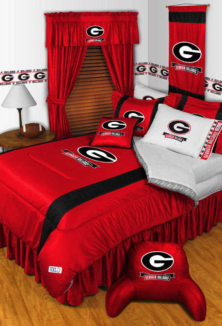 Univ Of Georgia Bulldogs Side Lines Comforter Sheet Set