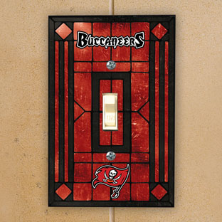 Tampa Bay Buccaneers Nfl Art Glass Single Light Switch