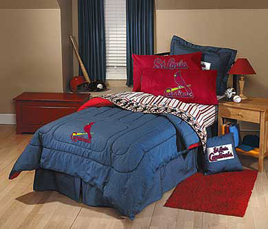 St Louis Cardinals Team Denim Full Size Comforter Sheet Set