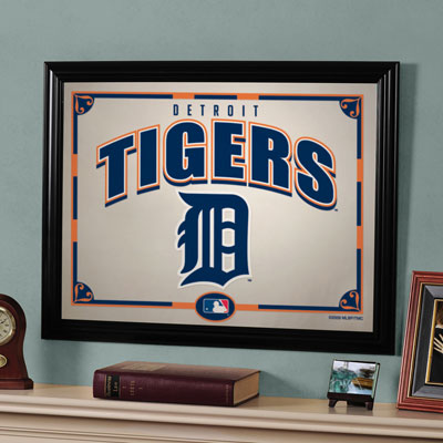 Detroit Tigers MLB Framed Glass Mirror
