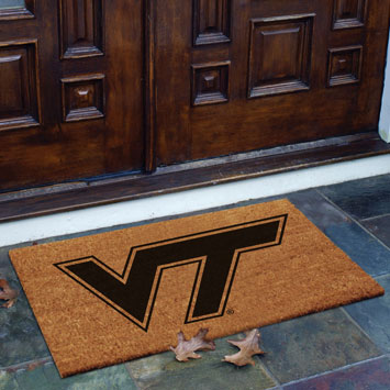 ncaa hokies virginia tech college flocked rectangular mat door outdoor