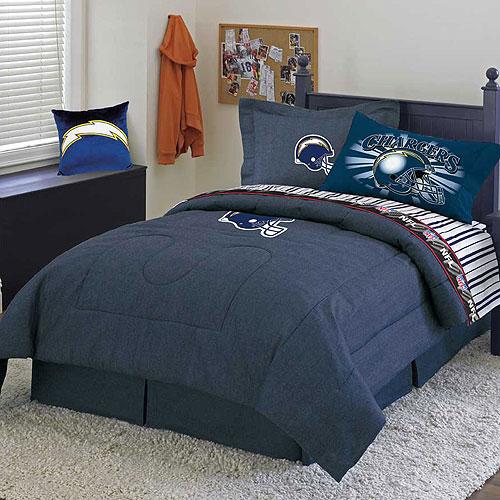San Diego Chargers Nfl Team Denim Twin Comforter Sheet Set