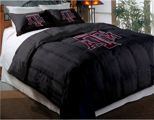 Texas A M Aggies College Twin Chenille Embroidered Comforter Set With 2 Shams 64 X 86