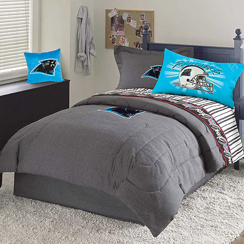 carolina panthers nfl team denim queen comforter / sheet set carolina panthers nfl team denim queen comforter / sheet set