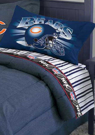 Chicago Bears Full Size Pinstripe Sheet Set