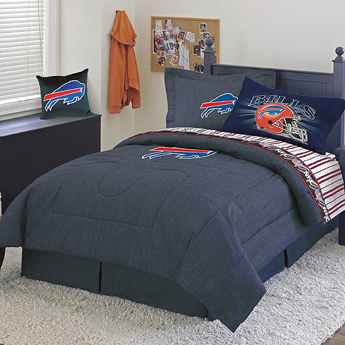 Buffalo Bills NFL Team Denim Queen Comforter / Sheet Set