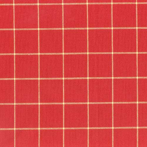 Nottingham Fabric by the Yard - Red/Gold Plaid