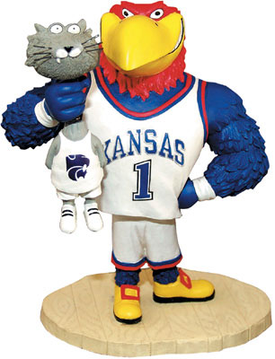 Kansas Jayhawks Ncaa College Rivalry Mascot Figurine
