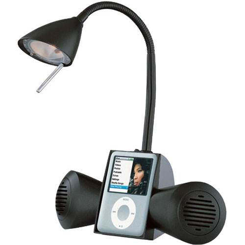 MP3 Music Player Desk Lamp Black