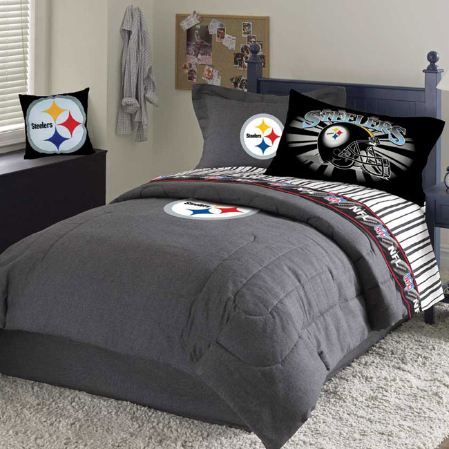 Pittsburgh Steelers Team Black Denim Full Size Comforter