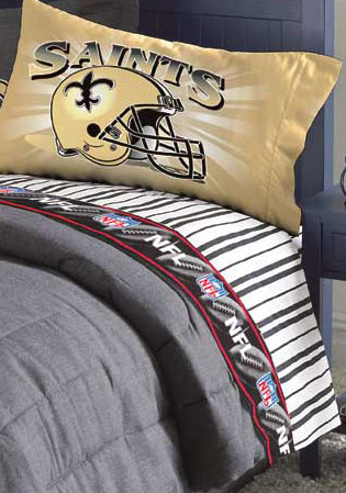 New Orleans Saints Full Size Pinstripe Sheet Set