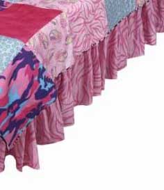 XL Twin Size Ruffled Bed Skirt - 15" Drop