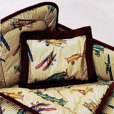 Gold Baron Crib Pillow - Airplane