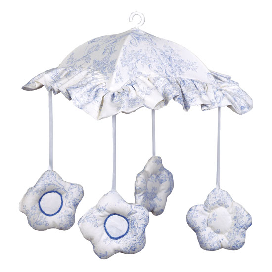 Isabella Blue Musical Mobile with Flower Motif