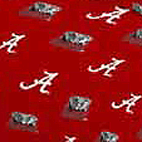 Alabama Crimson Tide 100 Cotton Sateen Shower Curtain Red