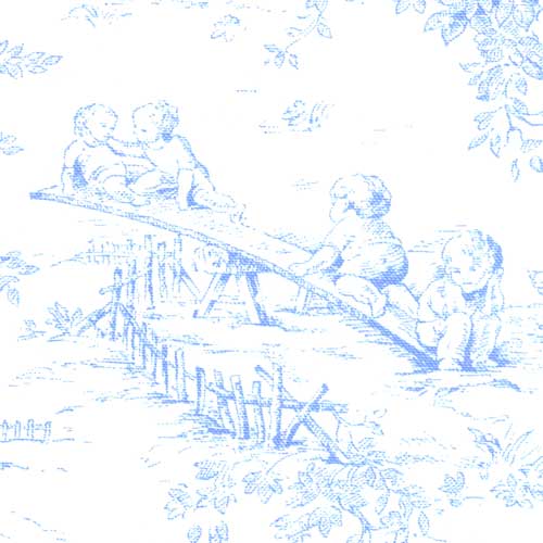 Isabella Blue Fabric By The Yard - Toile 