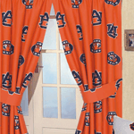 Auburn Tigers 100% Cotton Sateen Window Valance - Orange