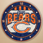 Chicago Bears NFL 12" Round Art Glass Wall Clock
