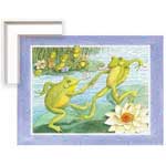 Jitterbugging Frogs - Contemporary mount print with beveled edge