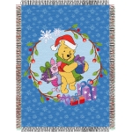 Winnie The Pooh Home Made Holiday Holiday 48" x 60" Metallic Tapestry Throw