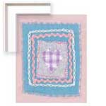Patchwork Heart I - Contemporary mount print with beveled edge