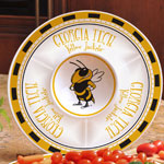 Georgia Tech Yellowjackets NCAA College 14" Ceramic Chip and Dip Tray