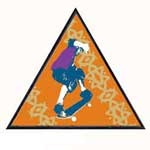 Xtreme Sk8 II- Orange - Contemporary mount print with beveled edge