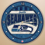 Seattle Seahawks NFL 12" Round Art Glass Wall Clock