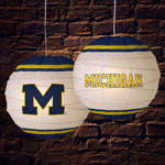 Michigan Wolverines NCAA College 18" Rice Paper Lamp
