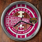 Montana Grizzlies NCAA College 12" Chrome Wall Clock
