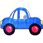 Blue Car Rug - Car Shape