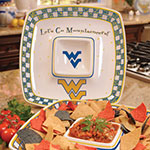 West Virginia Mountaineers NCAA College 14" Gameday Ceramic Chip and Dip Tray