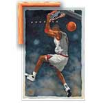 Reverse Jam Basketball 17" x 25" with Light Oak Frame