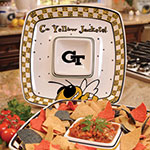 Georgia Tech Yellowjackets NCAA College 14" Gameday Ceramic Chip and Dip Tray