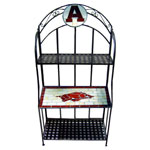 NCAA Arkansas Razorbacks Stained Glass Bakers Rack