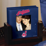 Cleveland Indians MLB Art Glass Photo Frame Coaster Set