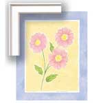 Sunshine Bouquet III - Blue - Contemporary mount print with beveled edge
