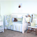 Quilt Blue Four Piece Crib Set