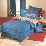 Atlanta Braves Team Denim Queen Comforter and Sheet Set