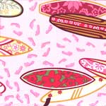 Surfs Up Pink Surfing Full Ruffled Bed Skirt
