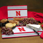 Nebraska Huskers NCAA College Glass Cutting Board Set