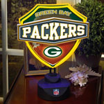 Green Bay Packers NFL Neon Shield Table Lamp