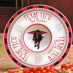 Texas Tech Red Raiders NCAA College 14" Ceramic Chip and Dip Tray